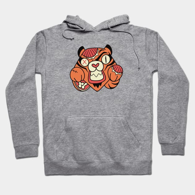 Cute Zombie Tiger // Funny Halloween Animals Hoodie by SLAG_Creative